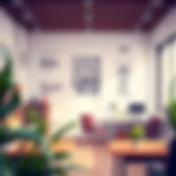 A serene office environment with inspiring wall quotes