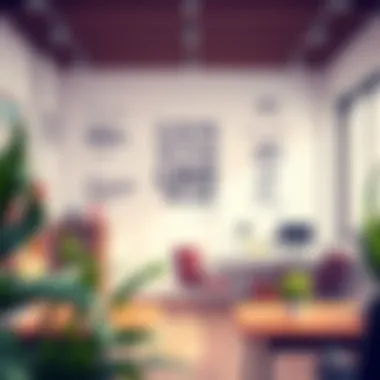 Inspiring Office Environment A serene office environment with inspiring wall quotes