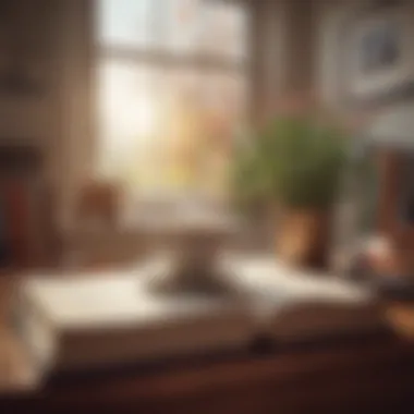 A Cozy Reading Area for Inspirational Literature A stack of inspiring books with a warm cup of tea, symbolizing comfort and motivation.