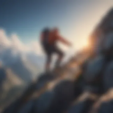 Mountain Summit Achievement A mountain climber reaching the summit, representing achievement