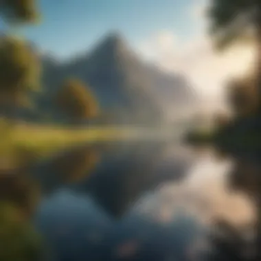 Tranquil Landscape A tranquil landscape symbolizing reflection and growth