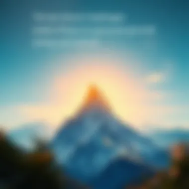 Overcoming Challenges A mountain peak representing overcoming challenges and personal growth