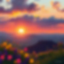 A serene landscape with a sunrise symbolizing new beginnings