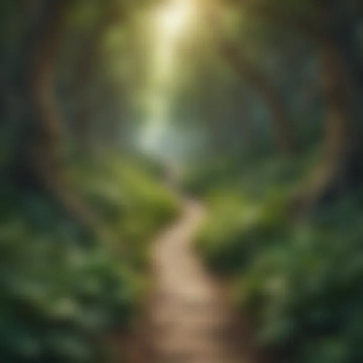 A winding path through a lush forest, illustrating the journey of personal growth.