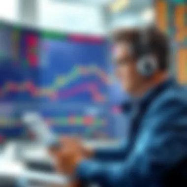 Analyzing Stock Charts An investor analyzing stock charts and financial data.