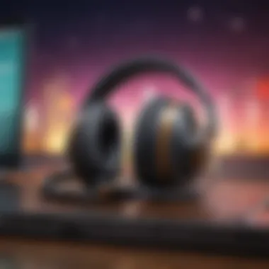 Different audio formats and subscription services for audiobooks showcased on a computer.