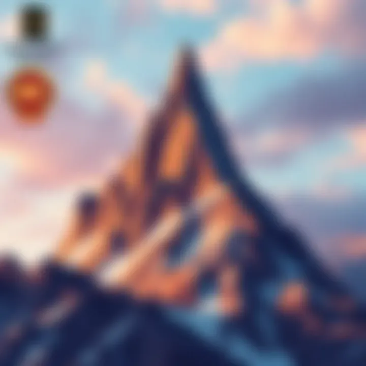 An artistic representation of a mountain peak symbolizing the achievement of personal goals