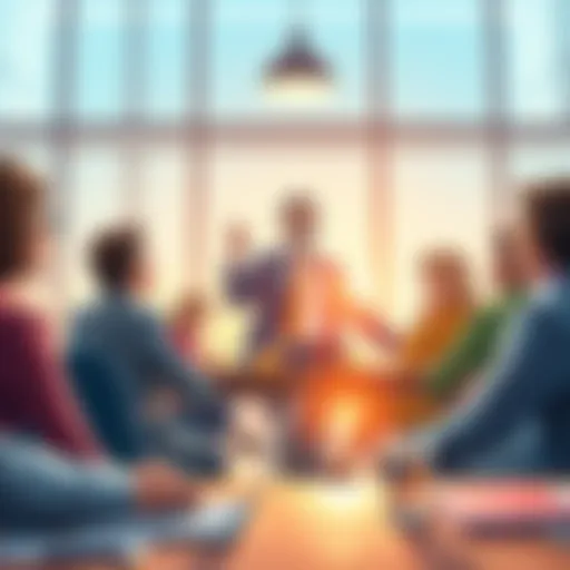 Leadership principles illustrated through a dynamic team meeting