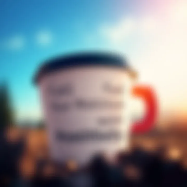 A coffee cup with an uplifting message