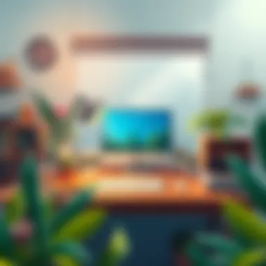 A peaceful workspace ready for productivity