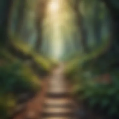 A path winding through a forest symbolizing personal journey