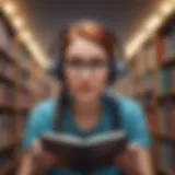 Person immersed in an audiobook experience