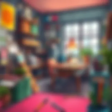 Inspiring Creative Environment An inspirational workspace filled with artistic tools