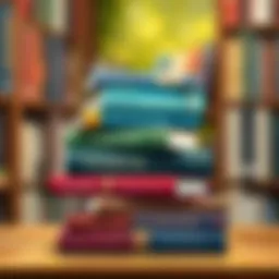 Books stacked with diverse genres