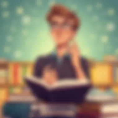 Books and Personal Growth Person reflecting on personal growth with books