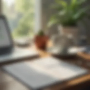 Focus and Clarity in Productivity A serene workspace with a planner and a cup of coffee, symbolizing focus and clarity.