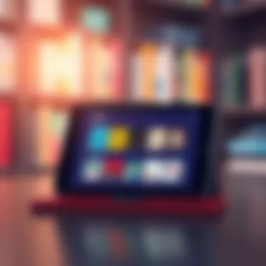 A digital device showcasing audiobook platforms