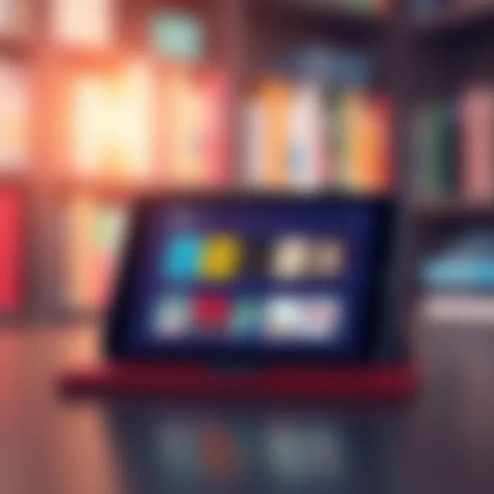 A digital device showcasing audiobook platforms