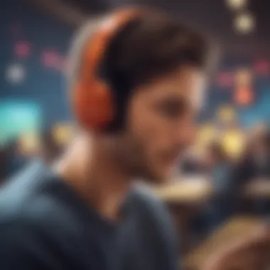 Immersive Audiobook Listening Visual representation of a person enjoying an audiobook with headphones