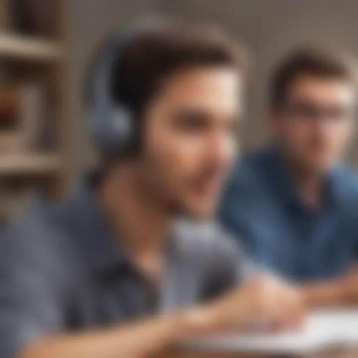 Visual representation of active listening with focused attention