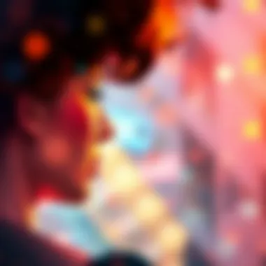 Psychological Aspects of Attraction An abstract representation of psychological elements in attraction through vibrant colors