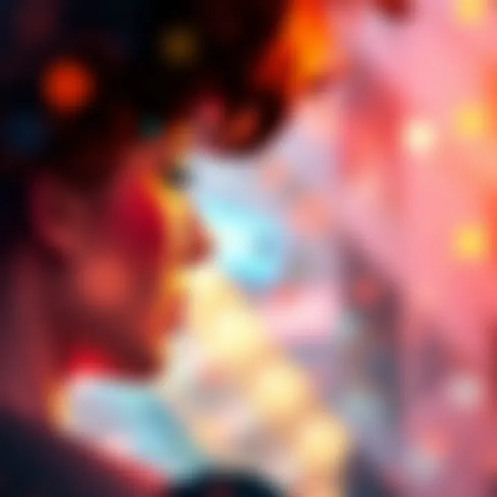 Psychological Aspects of Attraction An abstract representation of psychological elements in attraction through vibrant colors