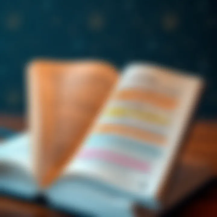 An open book with highlighted psychological concepts and notes