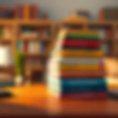 Influential Leadership Titles A stack of influential leadership books on a wooden desk