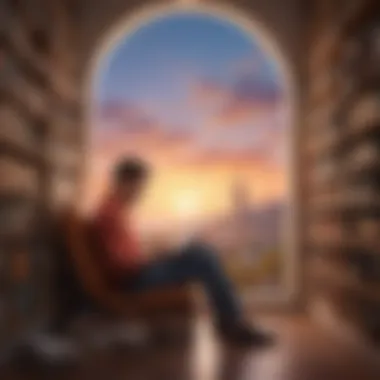 Contemplation Through Reading A person reflecting on impactful literature
