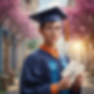 A graduate holding a diploma with a bright future ahead