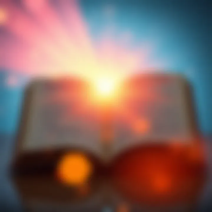 An open book with sunlight streaming through