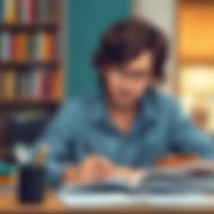 Individual engaged in deep work session