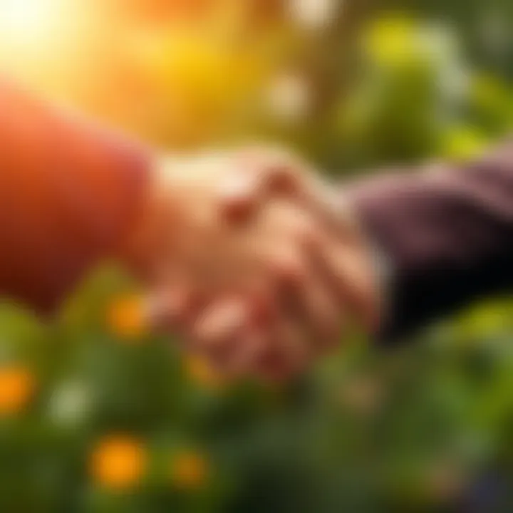 Symbol of Trust and Connection A close-up of a handshake symbolizing trust and connection.