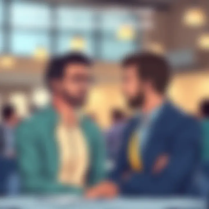 Engaged in Active Communication Two individuals engaged in thoughtful conversation demonstrating active communication.