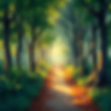 Journey of Growth A path through a lush forest symbolizing the journey of personal growth