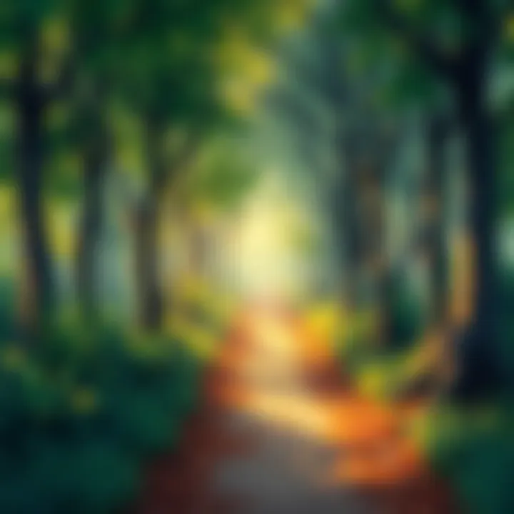 Journey of Growth A path through a lush forest symbolizing the journey of personal growth