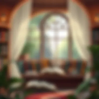 A Sanctuary for Thoughtful Reading A serene reading nook with books displayed, inviting contemplation and learning.