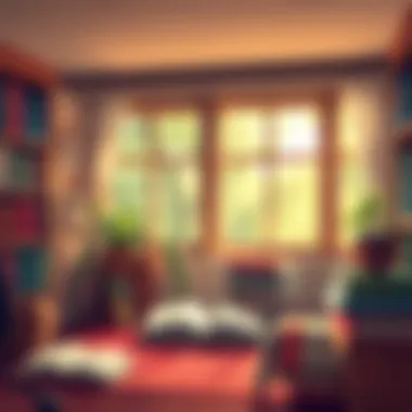 The Perfect Reading Sanctuary A cozy reading nook with a stack of books