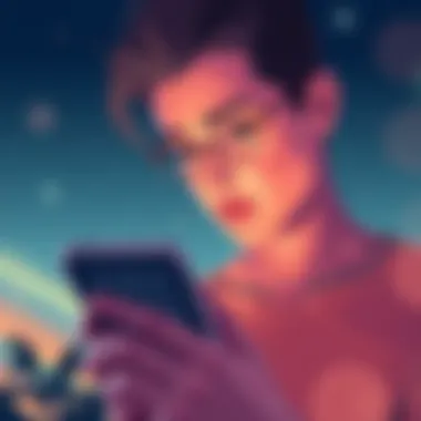 Moments of Reflection A person reflecting deeply while reading a quote on their device