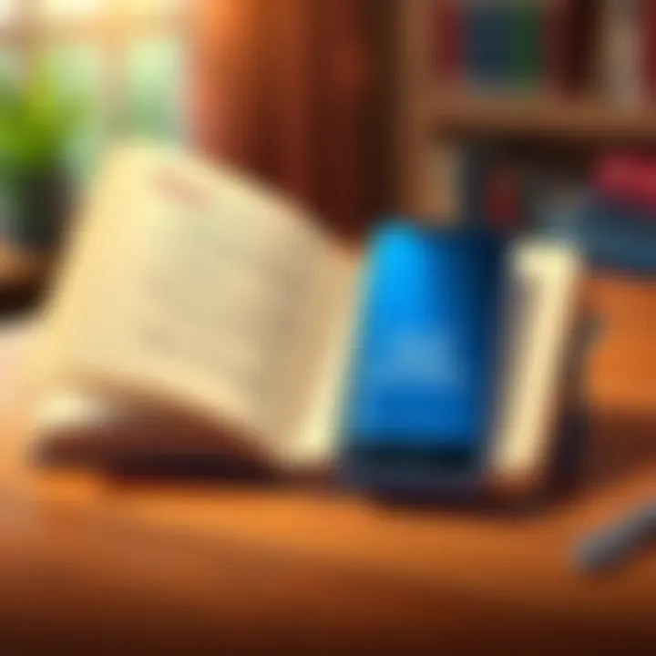 Journaling with Quotes A journal open beside a phone, highlighting the relationship between writing and daily quotes