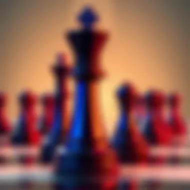 Strategic Chess Pieces Symbolizing Strategy Strategic chess pieces symbolizing strategy