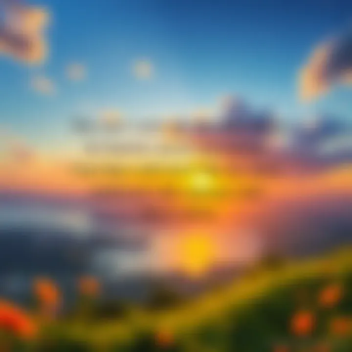 A serene landscape with an inspiring quote overlay