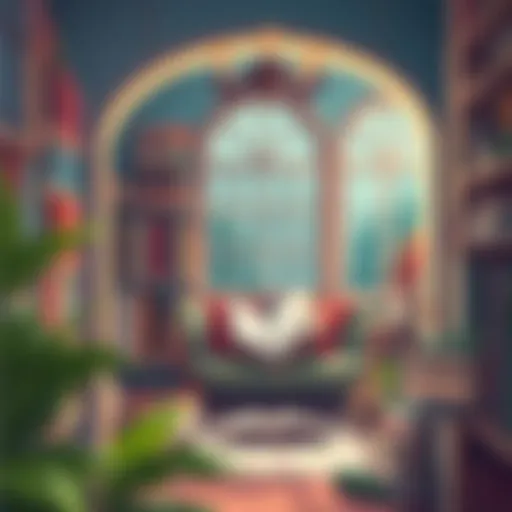 A serene reading nook filled with books