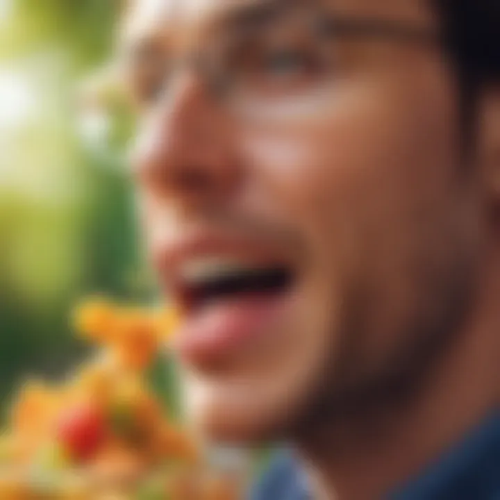 A close-up of a person enjoying a healthy snack rich in nutrients