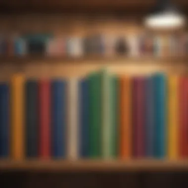 Diverse Self-Help Literature A collection of self-help books on a wooden shelf, showcasing diverse titles and authors.