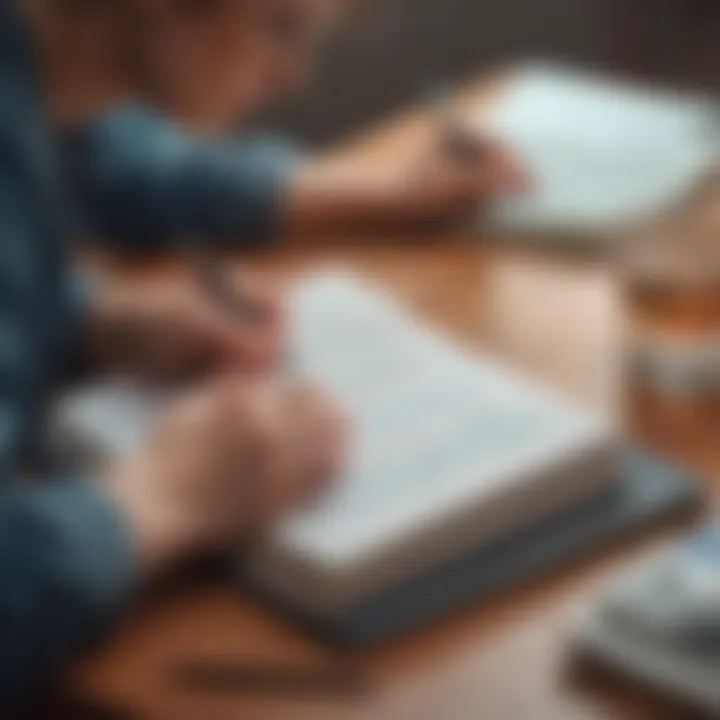 A close-up of a person writing reflections in a journal, symbolizing personal growth and introspection.