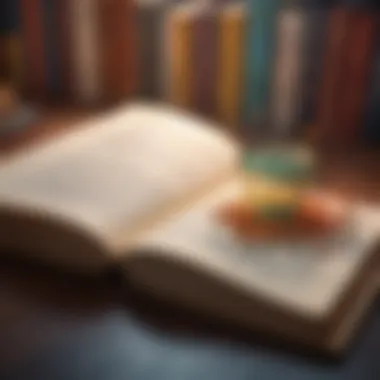 Engaging with Literary Significance An open book with highlighted passages and notes