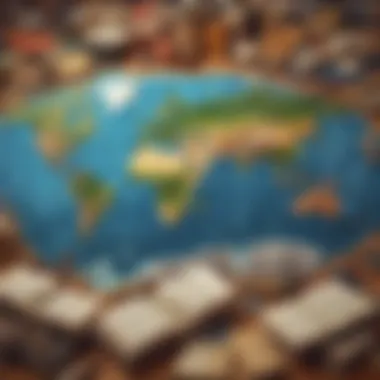 Global Influence of Literary Masterpieces A world map showcasing various literary works
