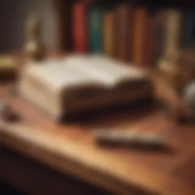 Shakespeare's Literary Legacy A collection of Shakespeare's plays on a wooden desk
