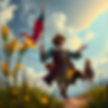 An artistic interpretation of Don Quixote's journey and quest for purpose.